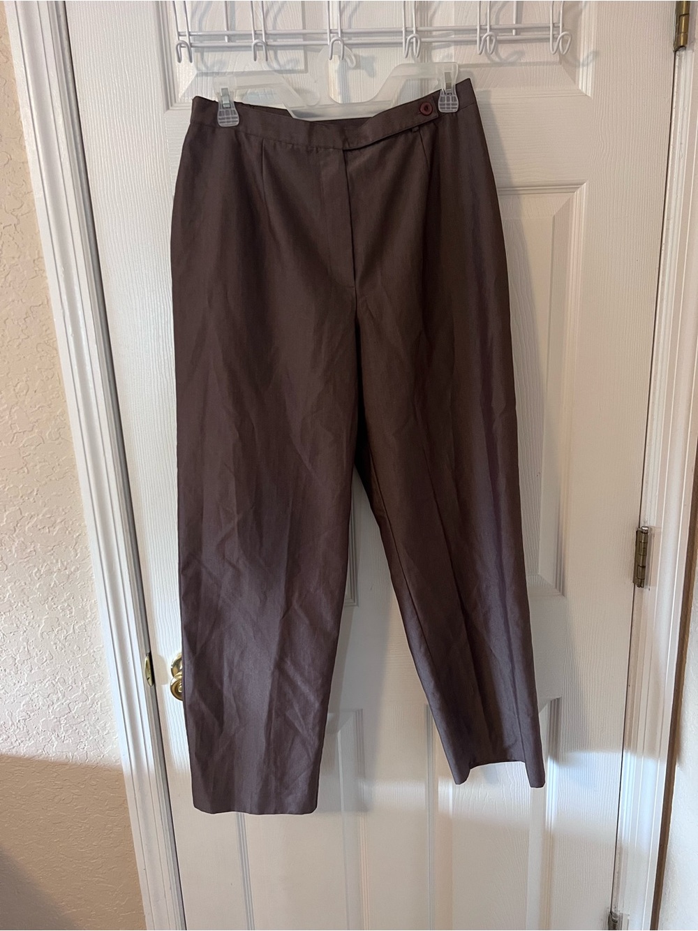 Vintage Norton McNaughton Petites Brown Dress Pants Size 12P Poly Rayon Trousers